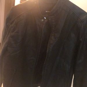Small black leather muarno jacket.